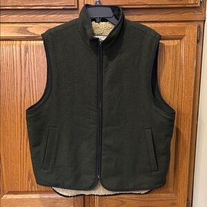 L.L. Bean Vintage Wool Blend Vest Full Zip Sherpa Outdoors Hunting Heavy Weight